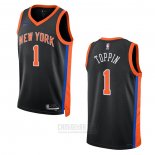 Camiseta New York Knicks Obi Toppin #1 Ciudad 2022-23 Negro