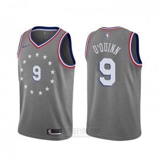 Camiseta Philadelphia 76ers Kyle O'quinn #9 Ciudad Gris