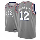 Camiseta Philadelphia 76ers T.j. McConnell #12 Ciudad 2018-19 Gris