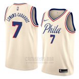 Camiseta Philadelphia 76ers Timothe Luwawu-Cabarrot #7 Ciudad 2018 Crema