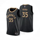 Camiseta Toronto Raptors Christian Koloko #35 Ciudad 2022-23 Negro