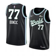 Camiseta 2019 Rising Star Luka Doncic #77 World Negro