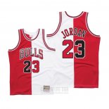 Camiseta Chicago Bulls Michael Jordan #23 Split Blanco Rojo