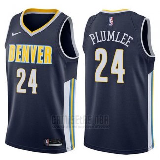 Camiseta Denver Nuggets Mason Plumlee #24 Icon 2017-18 Azul