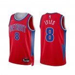 Camiseta Detroit Pistons Trey Lyles #8 Ciudad 2021-22 Rojo