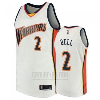 Camiseta Golden State Warriors Jordan Bell 2009-10 Hardwood Classics Blanco