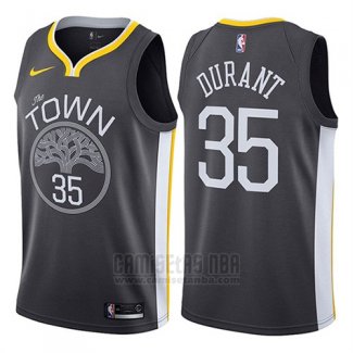 Camiseta Golden State Warriors Kevin Durant #35 Statement 2017-18 Negro