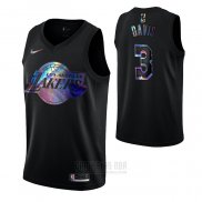 Camiseta Los Angeles Lakers Anthony Davis #3 Iridescent Logo Negro