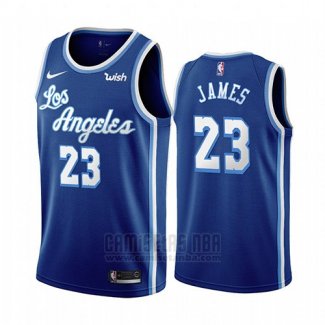 Camiseta Los Angeles Lakers Lebron James #23 Classic 2019-20 Azul