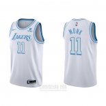 Camiseta Los Angeles Lakers Malik Monk #11 Ciudad 2021-22 Blanco