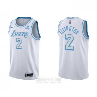 Camiseta Los Angeles Lakers Wayne Ellington #2 Ciudad 2021-22 Blanco