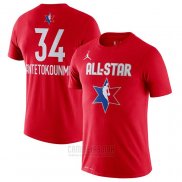 Camiseta Manga Corta All Star 2020 Milwaukee Bucks Giannis Antetokounmpo Rojo