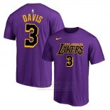 Camiseta Manga Corta Anthony Davis Los Angeles Lakers Ciudad Violeta