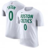 Camiseta Manga Corta Boston Celtics Jayson Tatum Ciudad 2020-21 Blanco