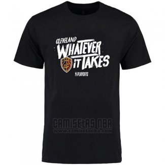 Camiseta Manga Corta Cleveland Cavaliers Negro NBA Playoffs Slogan Whatever It Takes