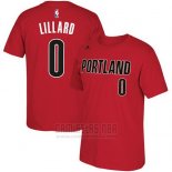 Camiseta Manga Corta Damian Lillard Portland Trail Blazers Rojo2