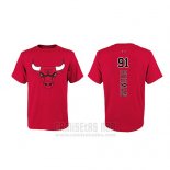 Camiseta Manga Corta Dennis Rodman Chicago Bulls Rojo2