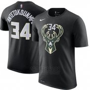 Camiseta Manga Corta Giannis Antetokounmpo Milwaukee Bucks 2019 Negro