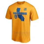 Camiseta Manga Corta Golden State Warriors Amarillo 2018 NBA Finals Champions