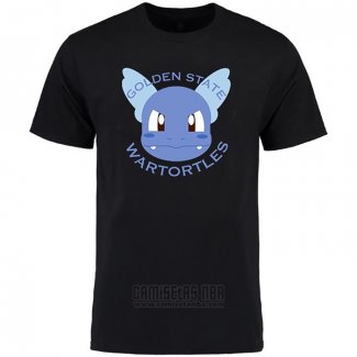 Camiseta Manga Corta Golden State Warriors Cruzado Pokemon Wartortle Negro