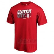 Camiseta Manga Corta Houston Rockets Rojo 2019 NBA Playoffs Clutch City