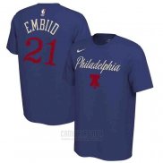 Camiseta Manga Corta Joel Embiid Philadelphia 76ers Azul 2019-20 Ciudad