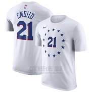 Camiseta Manga Corta Joel Embiid Philadelphia 76ers Blanco Ciudad