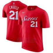 Camiseta Manga Corta Joel Embiid Philadelphia 76ers Rojo2