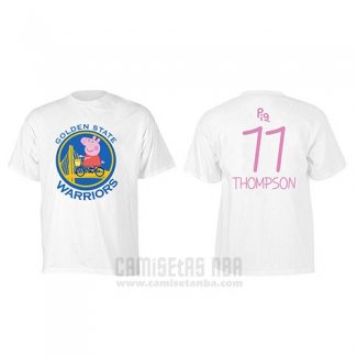 Camiseta Manga Corta Klay Thompson Golden State Warriors Blanco Peppa Pig Cruzado