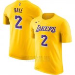 Camiseta Manga Corta Lonzo Ball Los Angeles Lakers 2019 Amarillo