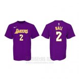 Camiseta Manga Corta Lonzo Ball Los Angeles Lakers Violeta2