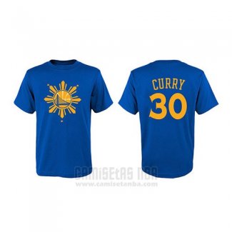 Camiseta Manga Corta Stephen Curry Golden State Warriors Azul2