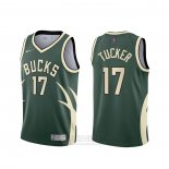 Camiseta Milwaukee Bucks P.J. Tucker #17 Earned 2020-21 Verde