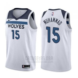 Camiseta Minnesota Timberwolves Shabazz Muhammad #15 Association 2017-18 Blanco