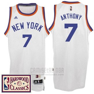 Camiseta New York Knicks Carmelo Anthony #7 Retro Blanco