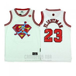 Camiseta Pelicula Flightman Superman #23 Blanco