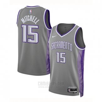 Camiseta Sacramento Kings Davion Mitchell #15 Ciudad 2022-23 Gris