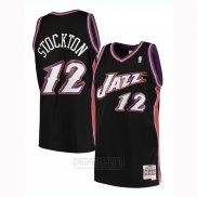 Camiseta Utah Jazz John Stockton #12 Hardwood Classics 1998-99 Negro