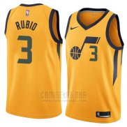 Camiseta Utah Jazz Ricky Rubio #3 Ciudad 2017-18 Amarillo