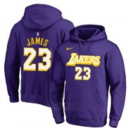 Sudaderas con Capucha Lebron James Los Angeles Lakers Violeta 2019-20 Ciudad