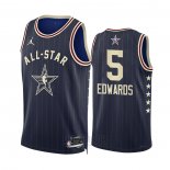 Camiseta All Star 2024 Minnesota Timberwolves Anthony Edwards #5 Azul