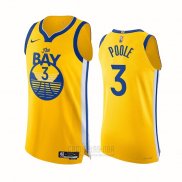 Camiseta Golden State Warriors Jordan Poole #3 Statement Autentico 2022 Oro