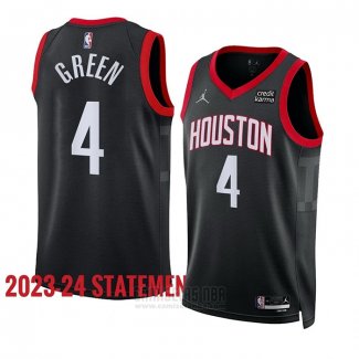 Camiseta Houston Rockets Jalen Green #4 Statement 2023-24 Negro