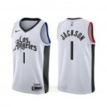 Camiseta Los Angeles Clippers Reggie Jackson #1 Ciudad Blanco