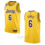 Camiseta Los Angeles Lakers LeBron James #6 Icon 2022-23 Amarillo