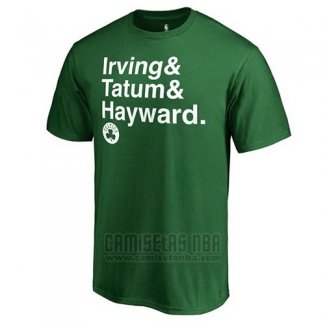Camiseta Manga Corta Boston Celtics Verde Kyrie Irving & Jayson Tatum & Gordon Hayward