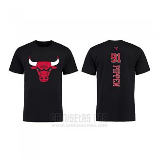 Camiseta Manga Corta Dennis Rodman Chicago Bulls Negro2