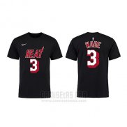 Camiseta Manga Corta Dwyane Wade Miami Heat Negro Retro