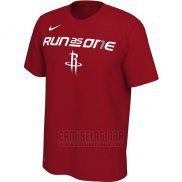 Camiseta Manga Corta Houston Rockets Rojo 2019 NBA Playoffs Run as One