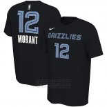 Camiseta Manga Corta Ja Morant Memphis Grizzlies 2019-20 Negro